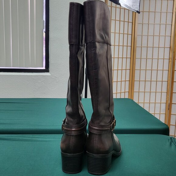 Bandolino leather wide calf tall knee-high boots brown EUC size 10M Bdulla style - Picture 3 of 9